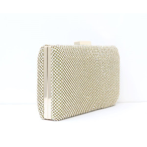 Τσαντάκι AMELY αμπιγιέ (clutch) με στρασάκια- Χρυσό
