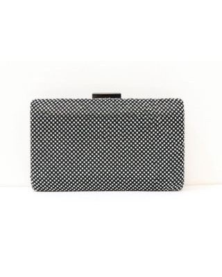Τσαντάκι AMELY αμπιγιέ (clutch) με στρασάκια- Μαύρο